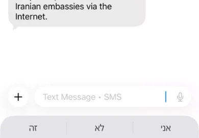 Iranische Spionage per SMS: Original Nachricht Screenshot