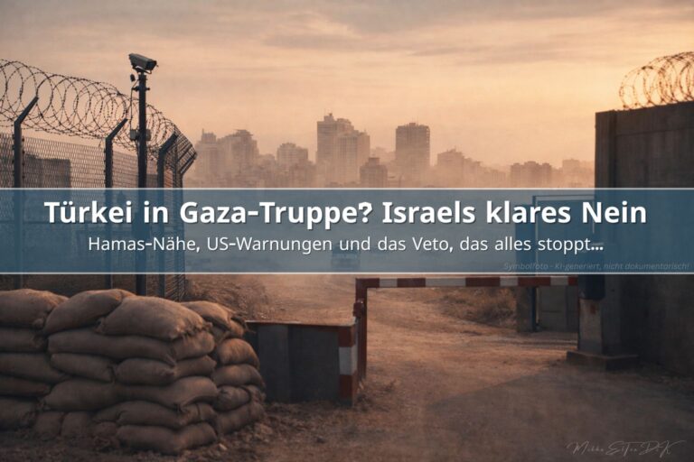 Grenzszene mit Sicherheitszaun und gesperrtem Übergang als Symbol für Israels Veto gegen Türkei in Gaza-Stabilisierungstruppe