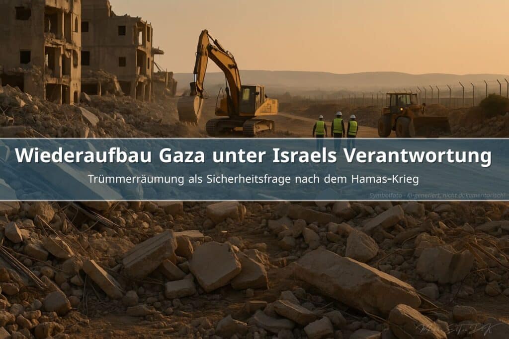 Wiederaufbau Gaza Israel: Trümmerräumung nach dem Hamas-Krieg als sicherheitspolitische Aufgabe