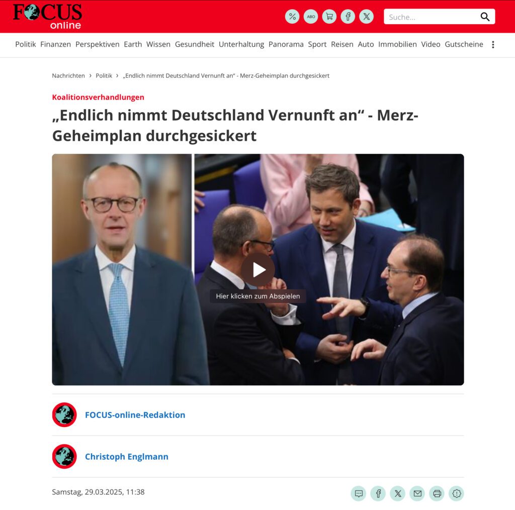 Originalmeldung im Fokus – Der Spott liefert die spöttische Einordnung gleich mit