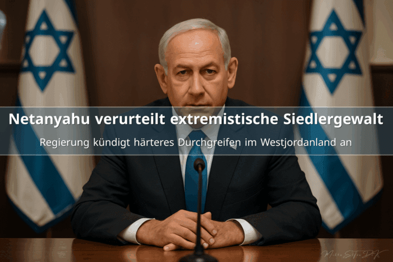 Benjamin Netanyahu spricht über zunehmende Siedlergewalt im Westjordanland und kündigt hartes Vorgehen gegen Extremisten an.