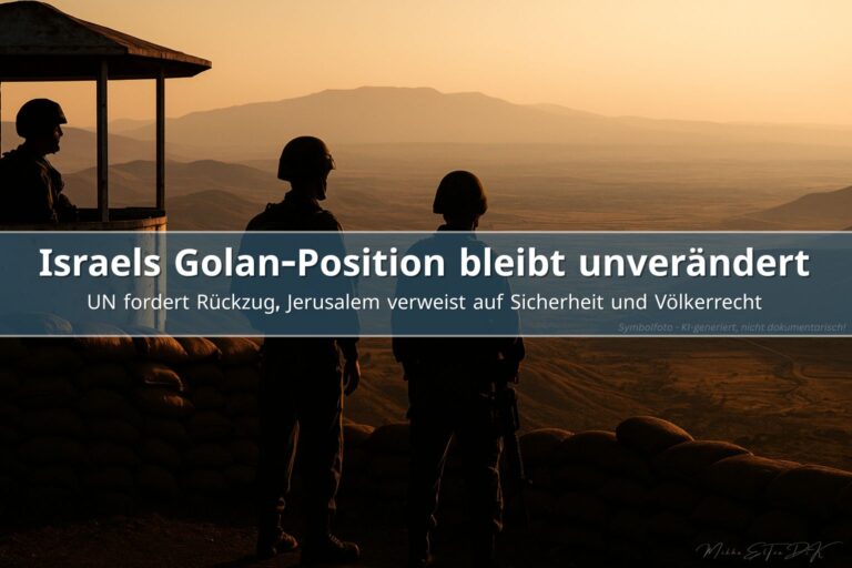 IDF Soldaten beobachten die Golanhöhen bei Sonnenuntergang in strategischer Stellung